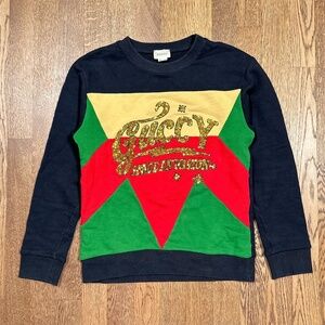 Gucci Space Invasion Sequin Cut and Sew Navy Blue Sweatshirt Kids 12